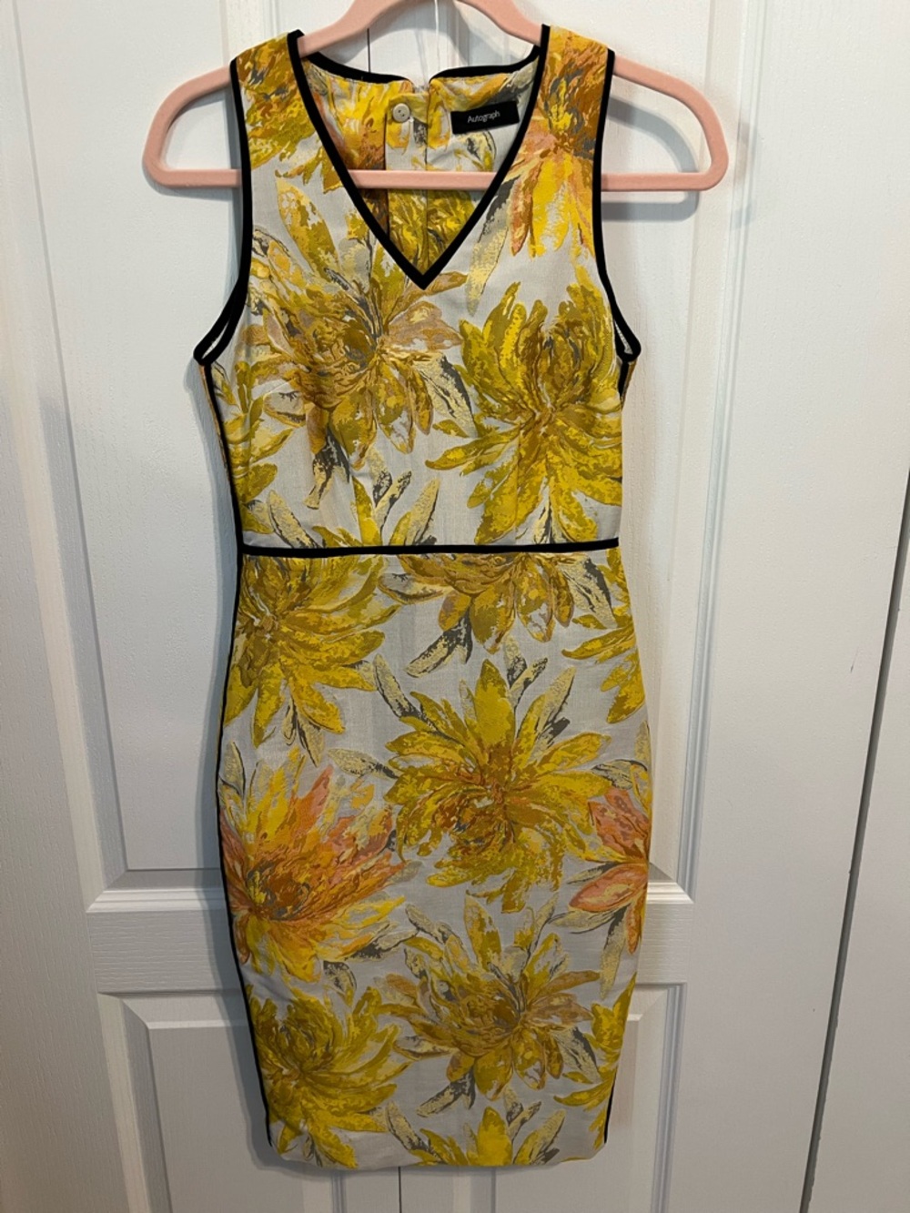 Autograph Yellow Floral Sheath Dress